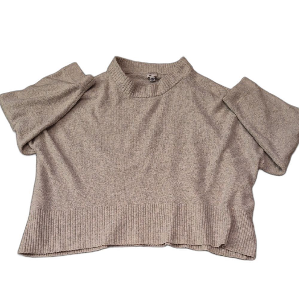 A New Day Heathered Gray Knit Sweater Ribbed Crewneck Soft Cozy XL (Target)